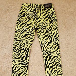 Gucci Denim yellow and black zebra jeans size 27